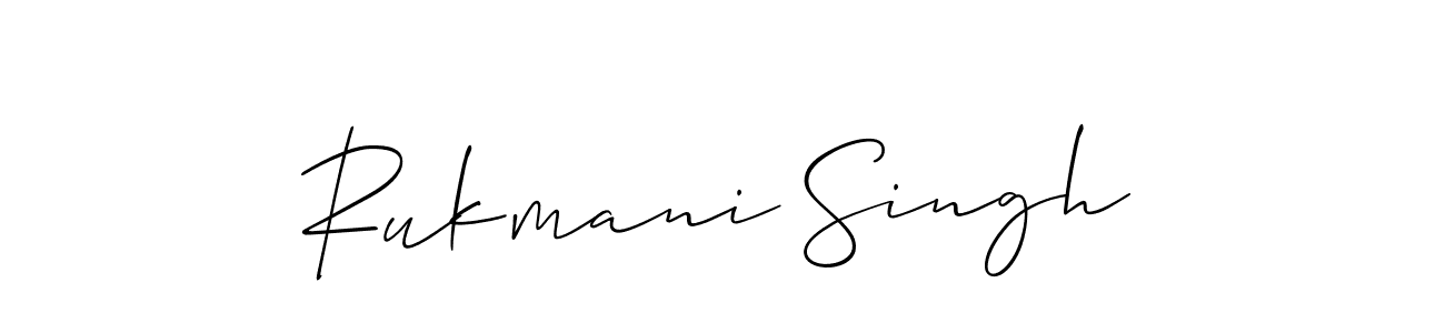 How to Draw Rukmani Singh signature style? Allison_Script is a latest design signature styles for name Rukmani Singh. Rukmani Singh signature style 2 images and pictures png