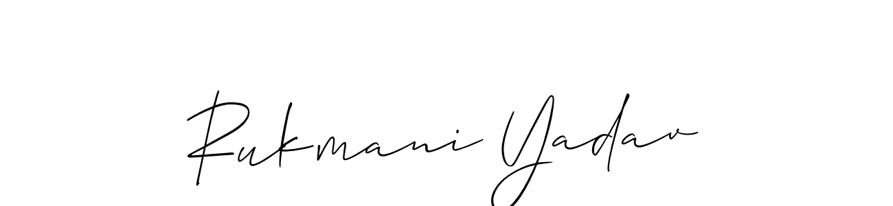 Design your own signature with our free online signature maker. With this signature software, you can create a handwritten (Allison_Script) signature for name Rukmani Yadav. Rukmani Yadav signature style 2 images and pictures png