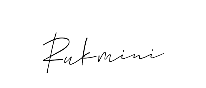 Rukmini stylish signature style. Best Handwritten Sign (Allison_Script) for my name. Handwritten Signature Collection Ideas for my name Rukmini. Rukmini signature style 2 images and pictures png