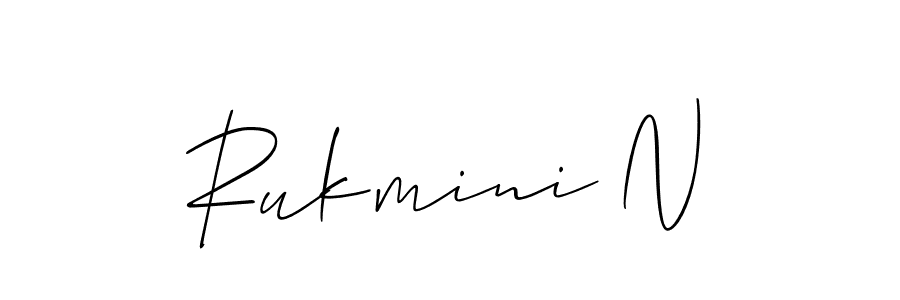 You should practise on your own different ways (Allison_Script) to write your name (Rukmini N) in signature. don't let someone else do it for you. Rukmini N signature style 2 images and pictures png