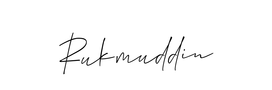 Create a beautiful signature design for name Rukmuddin. With this signature (Allison_Script) fonts, you can make a handwritten signature for free. Rukmuddin signature style 2 images and pictures png