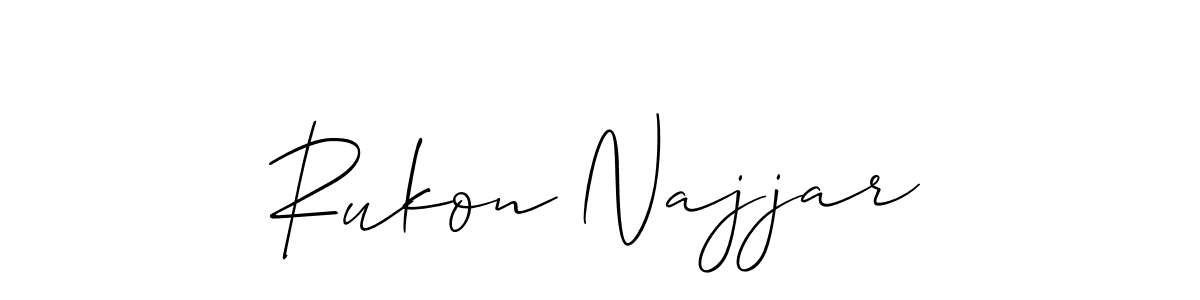 How to make Rukon Najjar signature? Allison_Script is a professional autograph style. Create handwritten signature for Rukon Najjar name. Rukon Najjar signature style 2 images and pictures png