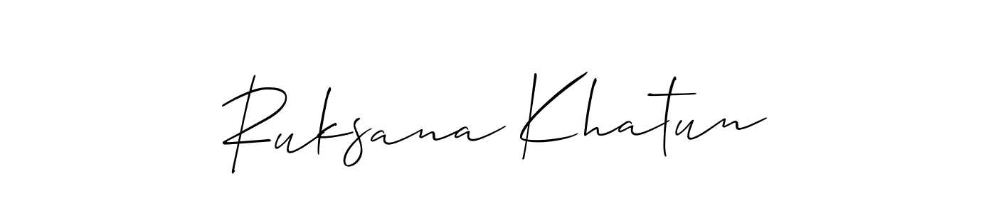 if you are searching for the best signature style for your name Ruksana Khatun. so please give up your signature search. here we have designed multiple signature styles  using Allison_Script. Ruksana Khatun signature style 2 images and pictures png