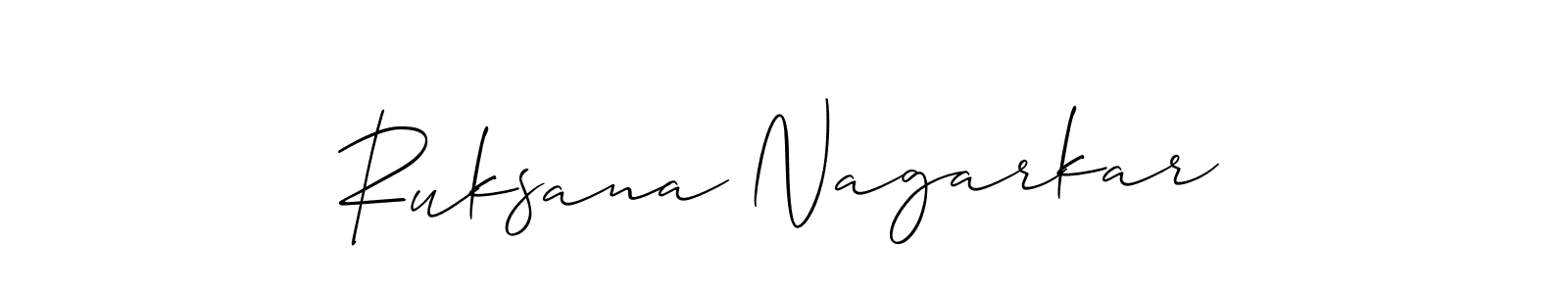 Similarly Allison_Script is the best handwritten signature design. Signature creator online .You can use it as an online autograph creator for name Ruksana Nagarkar. Ruksana Nagarkar signature style 2 images and pictures png