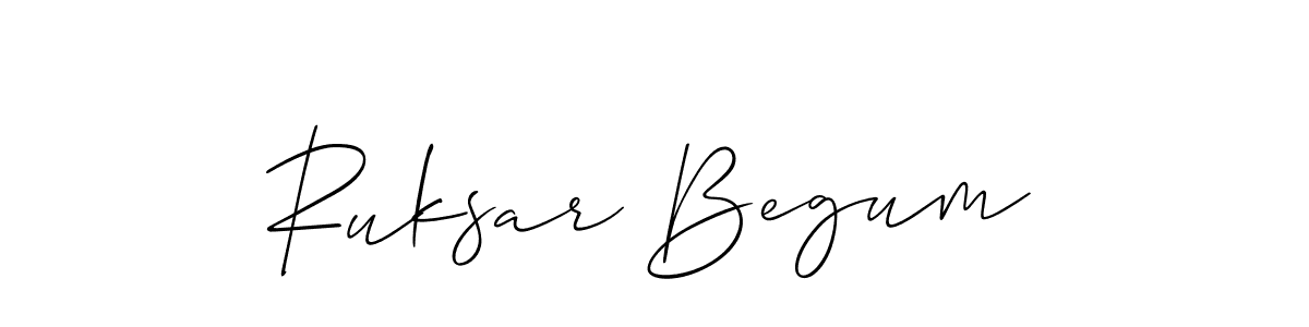 You should practise on your own different ways (Allison_Script) to write your name (Ruksar Begum) in signature. don't let someone else do it for you. Ruksar Begum signature style 2 images and pictures png