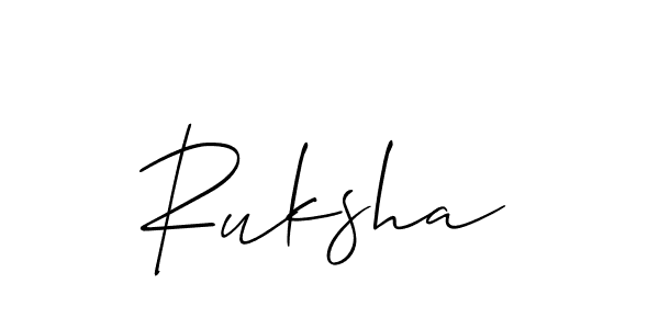 How to make Ruksha signature? Allison_Script is a professional autograph style. Create handwritten signature for Ruksha name. Ruksha signature style 2 images and pictures png