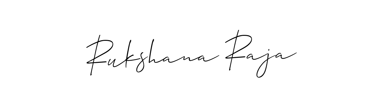 Allison_Script is a professional signature style that is perfect for those who want to add a touch of class to their signature. It is also a great choice for those who want to make their signature more unique. Get Rukshana Raja name to fancy signature for free. Rukshana Raja signature style 2 images and pictures png