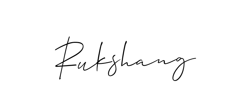 How to make Rukshang signature? Allison_Script is a professional autograph style. Create handwritten signature for Rukshang name. Rukshang signature style 2 images and pictures png