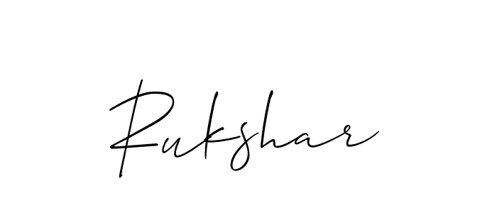 Allison_Script is a professional signature style that is perfect for those who want to add a touch of class to their signature. It is also a great choice for those who want to make their signature more unique. Get Rukshar name to fancy signature for free. Rukshar signature style 2 images and pictures png