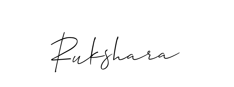 Design your own signature with our free online signature maker. With this signature software, you can create a handwritten (Allison_Script) signature for name Rukshara. Rukshara signature style 2 images and pictures png