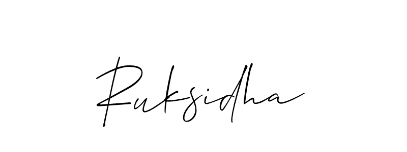 Create a beautiful signature design for name Ruksidha. With this signature (Allison_Script) fonts, you can make a handwritten signature for free. Ruksidha signature style 2 images and pictures png