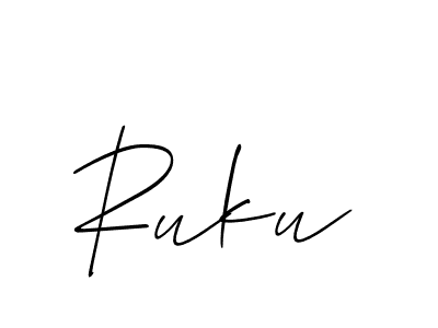 Design your own signature with our free online signature maker. With this signature software, you can create a handwritten (Allison_Script) signature for name Ruku. Ruku signature style 2 images and pictures png