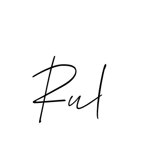 Also You can easily find your signature by using the search form. We will create Rul name handwritten signature images for you free of cost using Allison_Script sign style. Rul signature style 2 images and pictures png