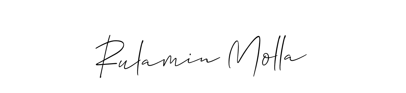 Create a beautiful signature design for name Rulamin Molla. With this signature (Allison_Script) fonts, you can make a handwritten signature for free. Rulamin Molla signature style 2 images and pictures png