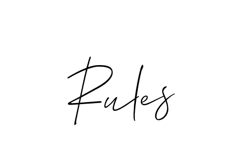 Also we have Rules name is the best signature style. Create professional handwritten signature collection using Allison_Script autograph style. Rules signature style 2 images and pictures png