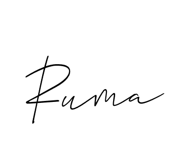 You should practise on your own different ways (Allison_Script) to write your name (Ruma) in signature. don't let someone else do it for you. Ruma signature style 2 images and pictures png