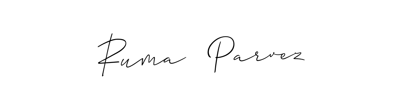 Also we have Ruma   Parvez name is the best signature style. Create professional handwritten signature collection using Allison_Script autograph style. Ruma   Parvez signature style 2 images and pictures png