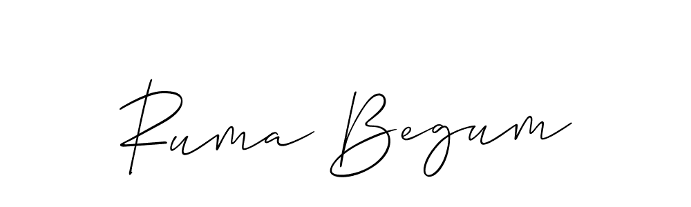 It looks lik you need a new signature style for name Ruma Begum. Design unique handwritten (Allison_Script) signature with our free signature maker in just a few clicks. Ruma Begum signature style 2 images and pictures png