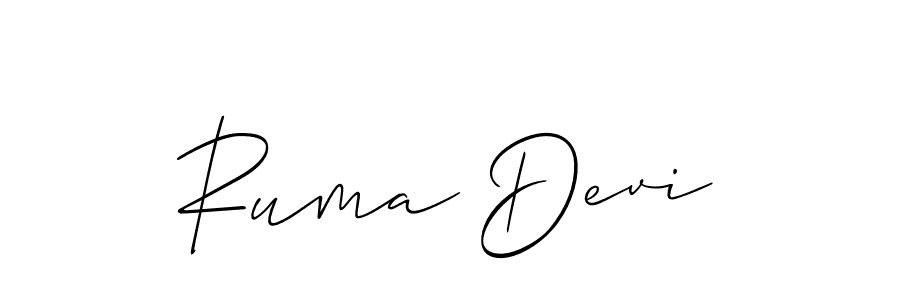 Ruma Devi stylish signature style. Best Handwritten Sign (Allison_Script) for my name. Handwritten Signature Collection Ideas for my name Ruma Devi. Ruma Devi signature style 2 images and pictures png