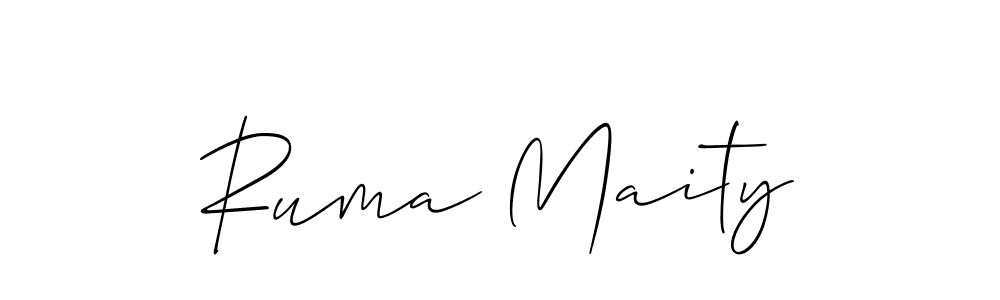 Create a beautiful signature design for name Ruma Maity. With this signature (Allison_Script) fonts, you can make a handwritten signature for free. Ruma Maity signature style 2 images and pictures png