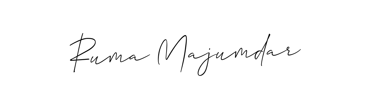 Allison_Script is a professional signature style that is perfect for those who want to add a touch of class to their signature. It is also a great choice for those who want to make their signature more unique. Get Ruma Majumdar name to fancy signature for free. Ruma Majumdar signature style 2 images and pictures png