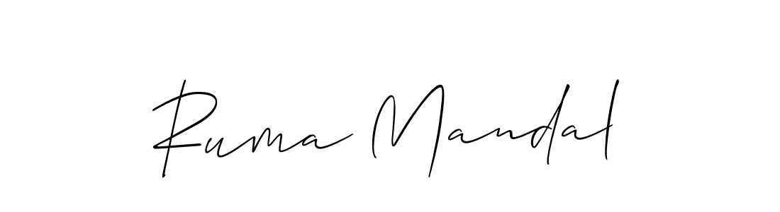 Make a beautiful signature design for name Ruma Mandal. With this signature (Allison_Script) style, you can create a handwritten signature for free. Ruma Mandal signature style 2 images and pictures png