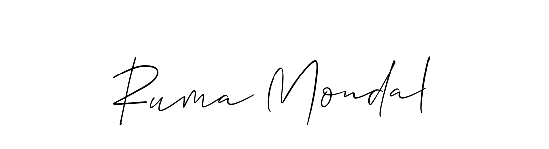 How to make Ruma Mondal signature? Allison_Script is a professional autograph style. Create handwritten signature for Ruma Mondal name. Ruma Mondal signature style 2 images and pictures png