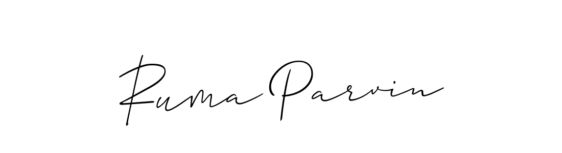 Make a beautiful signature design for name Ruma Parvin. With this signature (Allison_Script) style, you can create a handwritten signature for free. Ruma Parvin signature style 2 images and pictures png