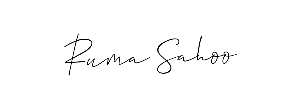 Ruma Sahoo stylish signature style. Best Handwritten Sign (Allison_Script) for my name. Handwritten Signature Collection Ideas for my name Ruma Sahoo. Ruma Sahoo signature style 2 images and pictures png