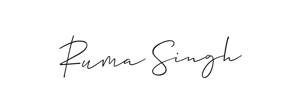 Similarly Allison_Script is the best handwritten signature design. Signature creator online .You can use it as an online autograph creator for name Ruma Singh. Ruma Singh signature style 2 images and pictures png