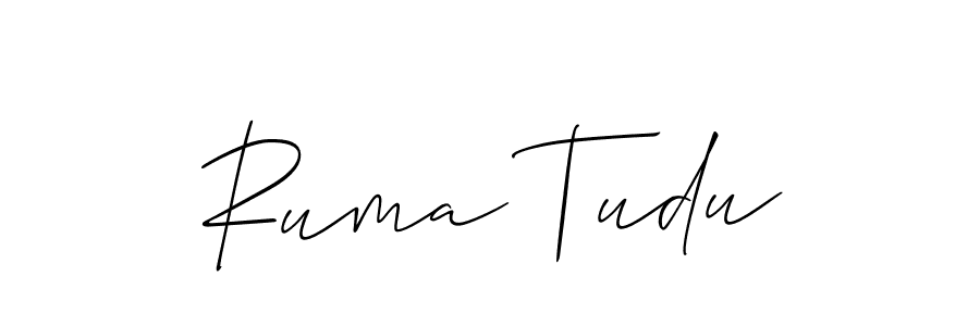 How to make Ruma Tudu name signature. Use Allison_Script style for creating short signs online. This is the latest handwritten sign. Ruma Tudu signature style 2 images and pictures png