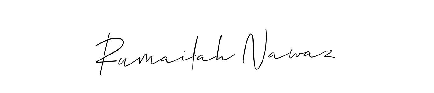 Similarly Allison_Script is the best handwritten signature design. Signature creator online .You can use it as an online autograph creator for name Rumailah Nawaz. Rumailah Nawaz signature style 2 images and pictures png