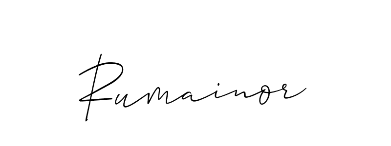 Similarly Allison_Script is the best handwritten signature design. Signature creator online .You can use it as an online autograph creator for name Rumainor. Rumainor signature style 2 images and pictures png
