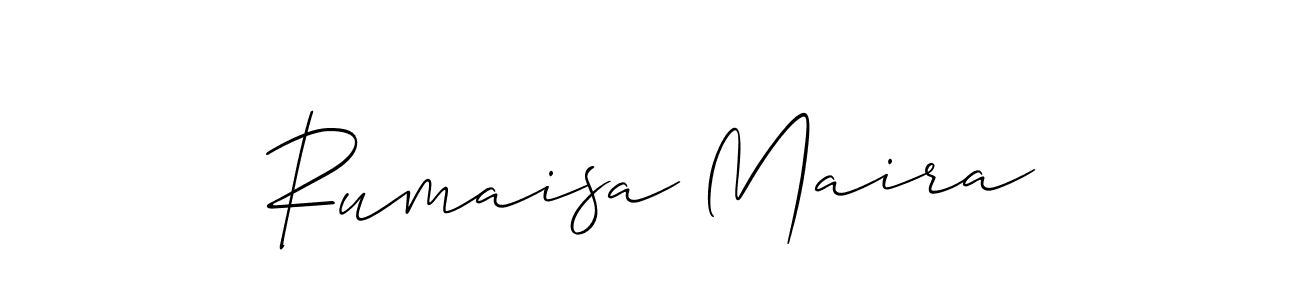 Design your own signature with our free online signature maker. With this signature software, you can create a handwritten (Allison_Script) signature for name Rumaisa Maira. Rumaisa Maira signature style 2 images and pictures png