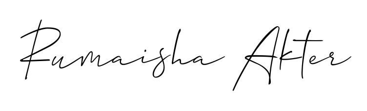 Personalize your online presence with Rumaisha Akter signature rendered in elegant Allison_Script font. Great for website footers and blogs. Rumaisha Akter signature style 2 images and pictures png