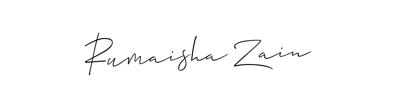 You should practise on your own different ways (Allison_Script) to write your name (Rumaisha Zain) in signature. don't let someone else do it for you. Rumaisha Zain signature style 2 images and pictures png