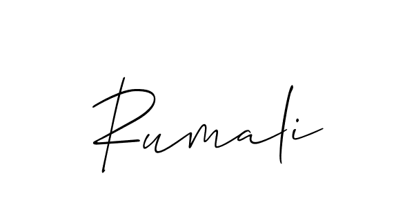 Also we have Rumali name is the best signature style. Create professional handwritten signature collection using Allison_Script autograph style. Rumali signature style 2 images and pictures png
