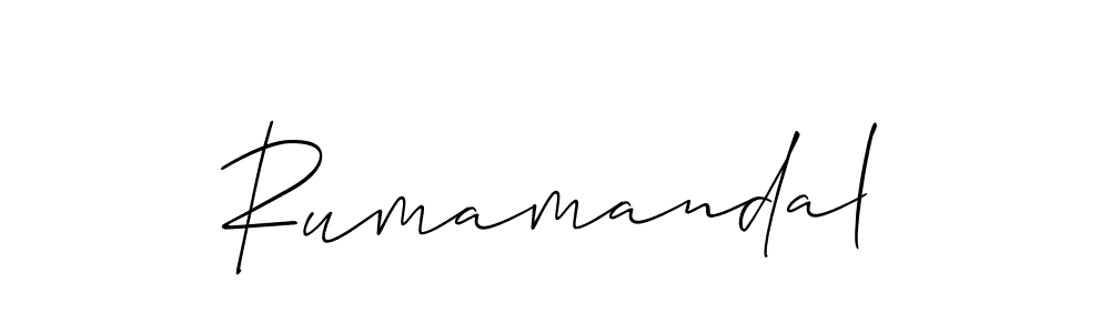 Create a beautiful signature design for name Rumamandal. With this signature (Allison_Script) fonts, you can make a handwritten signature for free. Rumamandal signature style 2 images and pictures png