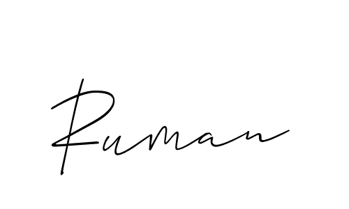 How to make Ruman signature? Allison_Script is a professional autograph style. Create handwritten signature for Ruman name. Ruman signature style 2 images and pictures png