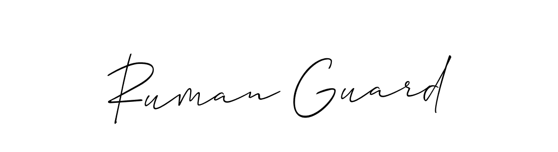 if you are searching for the best signature style for your name Ruman Guard. so please give up your signature search. here we have designed multiple signature styles  using Allison_Script. Ruman Guard signature style 2 images and pictures png