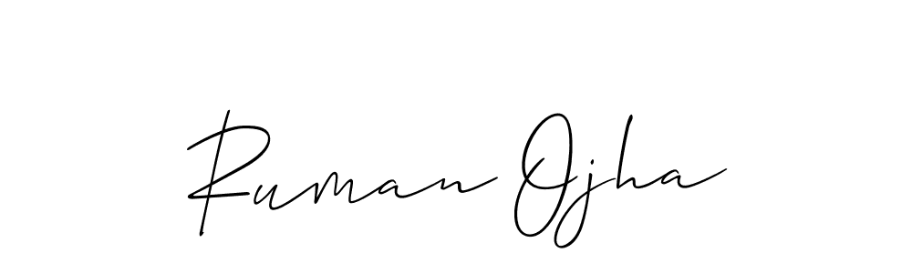 How to Draw Ruman Ojha signature style? Allison_Script is a latest design signature styles for name Ruman Ojha. Ruman Ojha signature style 2 images and pictures png