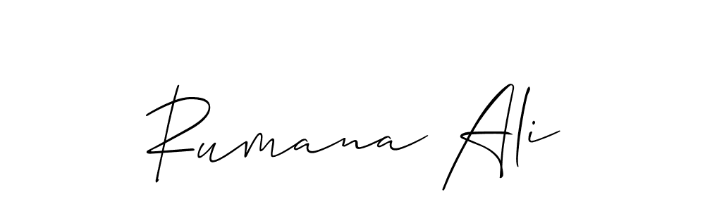 Rumana Ali stylish signature style. Best Handwritten Sign (Allison_Script) for my name. Handwritten Signature Collection Ideas for my name Rumana Ali. Rumana Ali signature style 2 images and pictures png
