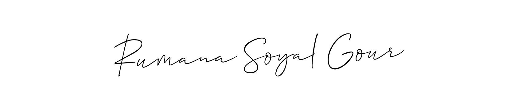Once you've used our free online signature maker to create your best signature Allison_Script style, it's time to enjoy all of the benefits that Rumana Soyal Gour name signing documents. Rumana Soyal Gour signature style 2 images and pictures png