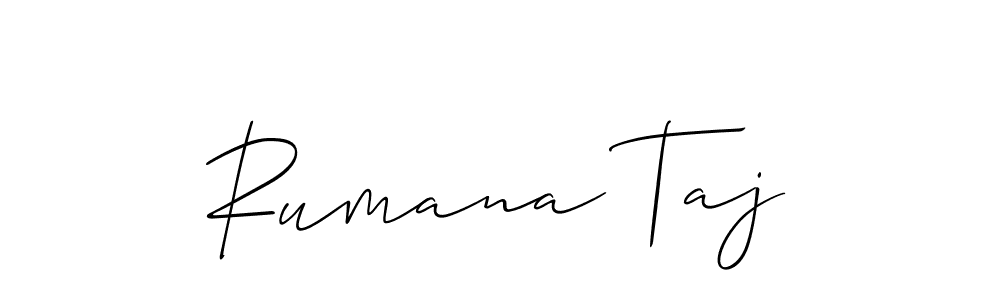 This is the best signature style for the Rumana Taj name. Also you like these signature font (Allison_Script). Mix name signature. Rumana Taj signature style 2 images and pictures png