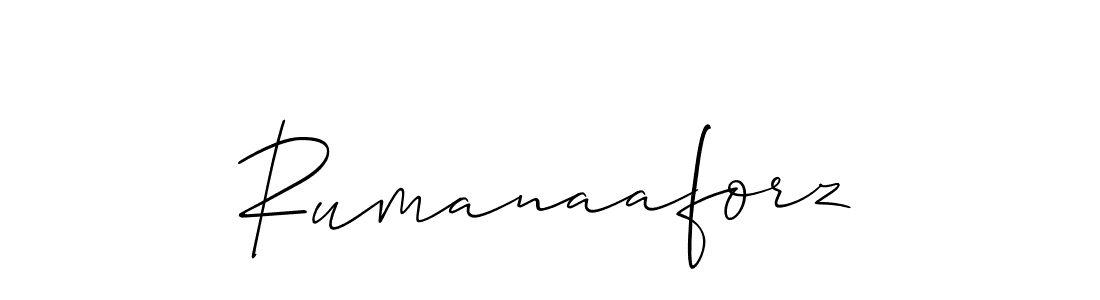 Also You can easily find your signature by using the search form. We will create Rumanaaforz name handwritten signature images for you free of cost using Allison_Script sign style. Rumanaaforz signature style 2 images and pictures png