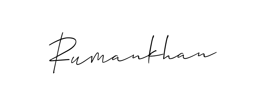 The best way (Allison_Script) to make a short signature is to pick only two or three words in your name. The name Rumankhan include a total of six letters. For converting this name. Rumankhan signature style 2 images and pictures png