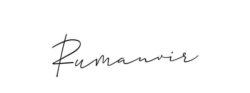 Make a beautiful signature design for name Rumanvir. With this signature (Allison_Script) style, you can create a handwritten signature for free. Rumanvir signature style 2 images and pictures png