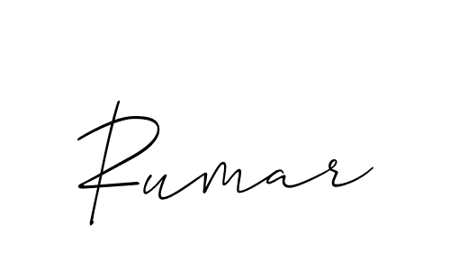 Create a beautiful signature design for name Rumar. With this signature (Allison_Script) fonts, you can make a handwritten signature for free. Rumar signature style 2 images and pictures png