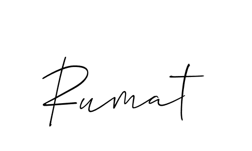 Make a beautiful signature design for name Rumat. With this signature (Allison_Script) style, you can create a handwritten signature for free. Rumat signature style 2 images and pictures png