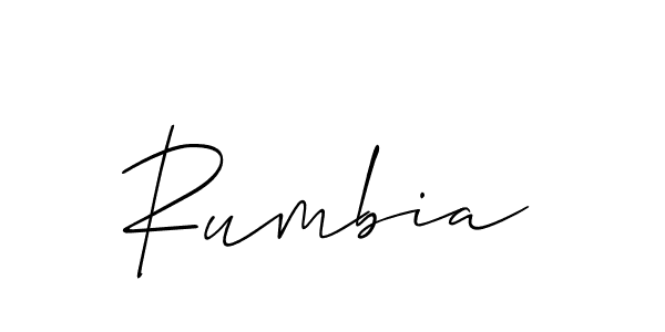 How to make Rumbia signature? Allison_Script is a professional autograph style. Create handwritten signature for Rumbia name. Rumbia signature style 2 images and pictures png